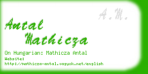 antal mathicza business card